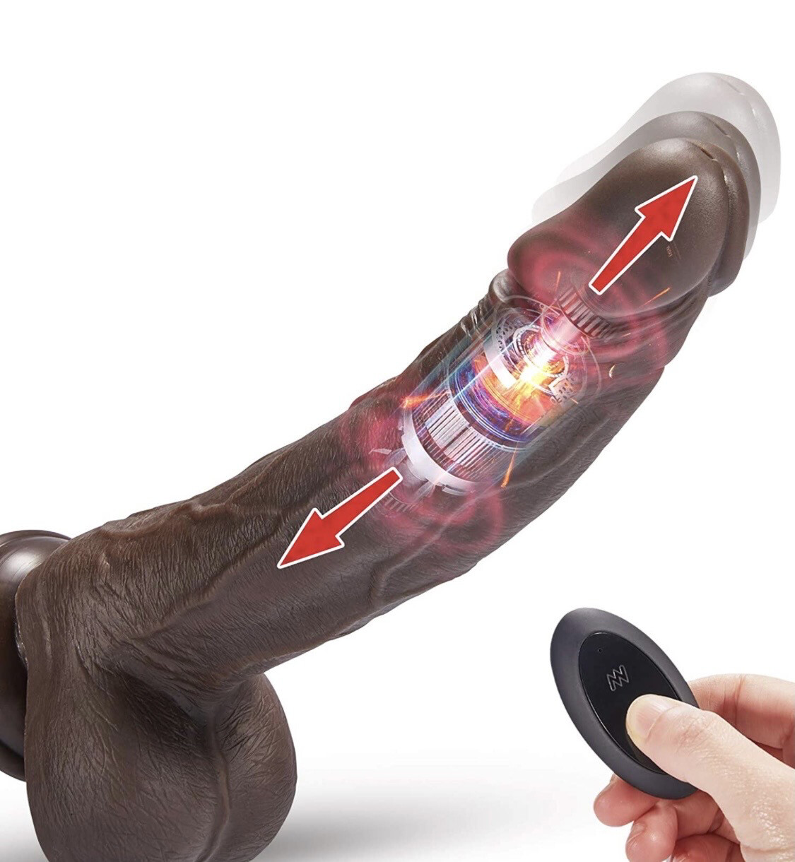 Using thick sex toy for anal sex