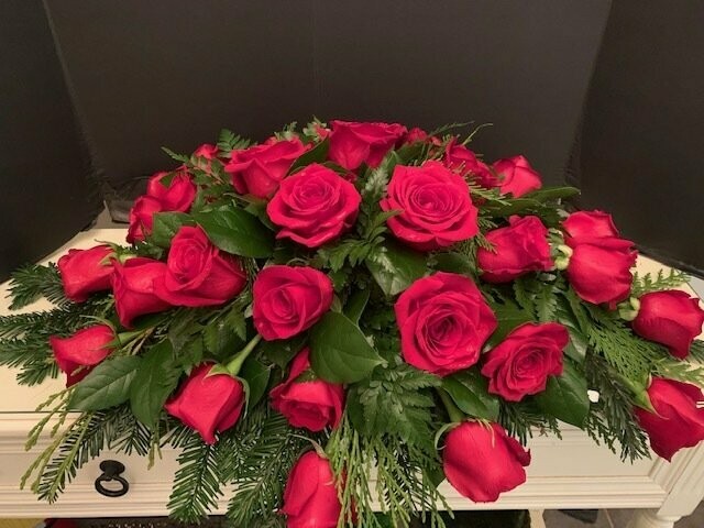 Red Rose Casket Spray