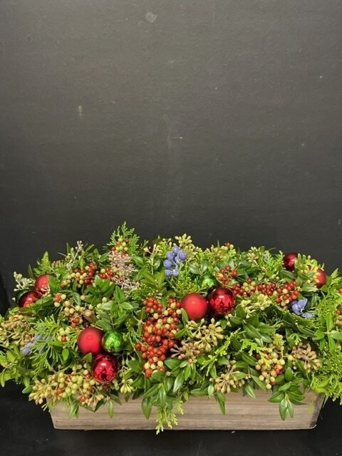 Long lasting Berry arrangement in a rectangular wooden box