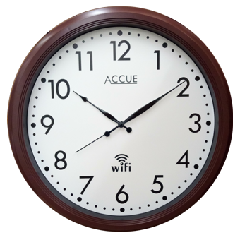 Brown WiFi Clock 24&quot;