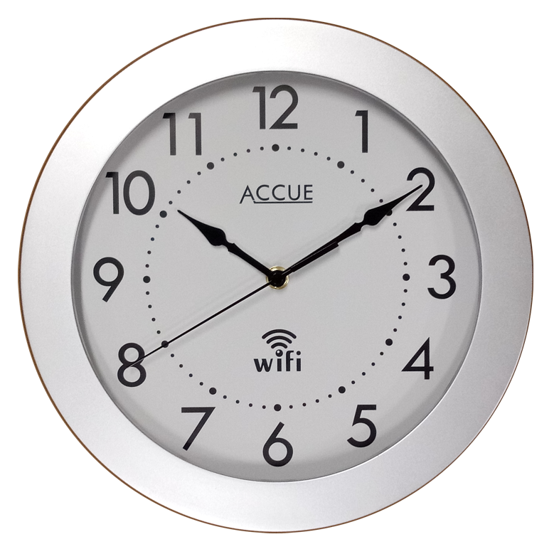Silver WiFi Clock 11&quot; (Plastic Clock Face Cover)