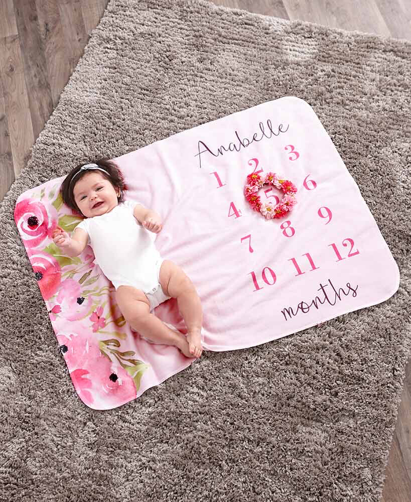 Personalized Milestone Baby Blanket