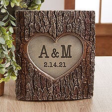 NEW Initials Personalized Resin Tree Trunk Sculpture