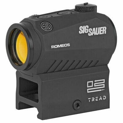 Sig Sauer, Romeo5 Tread Red Dot, 1X20mm, 2 MOA Dot, .05 MOA Adjustments, Fits M1913 Rail, Black Finish