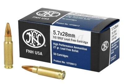 FN 5.7 x28mm 27-Grain Jacketed Hollow Points SS195 - 500 ROUNDS