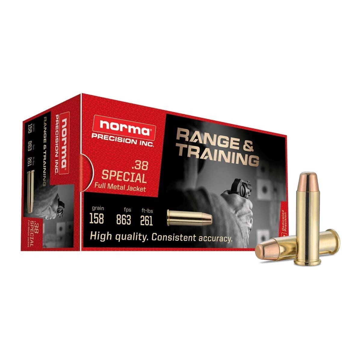 Norma .38 Special FMJ 158 gr (Sold in Case quantities (1,000 rnds) only)