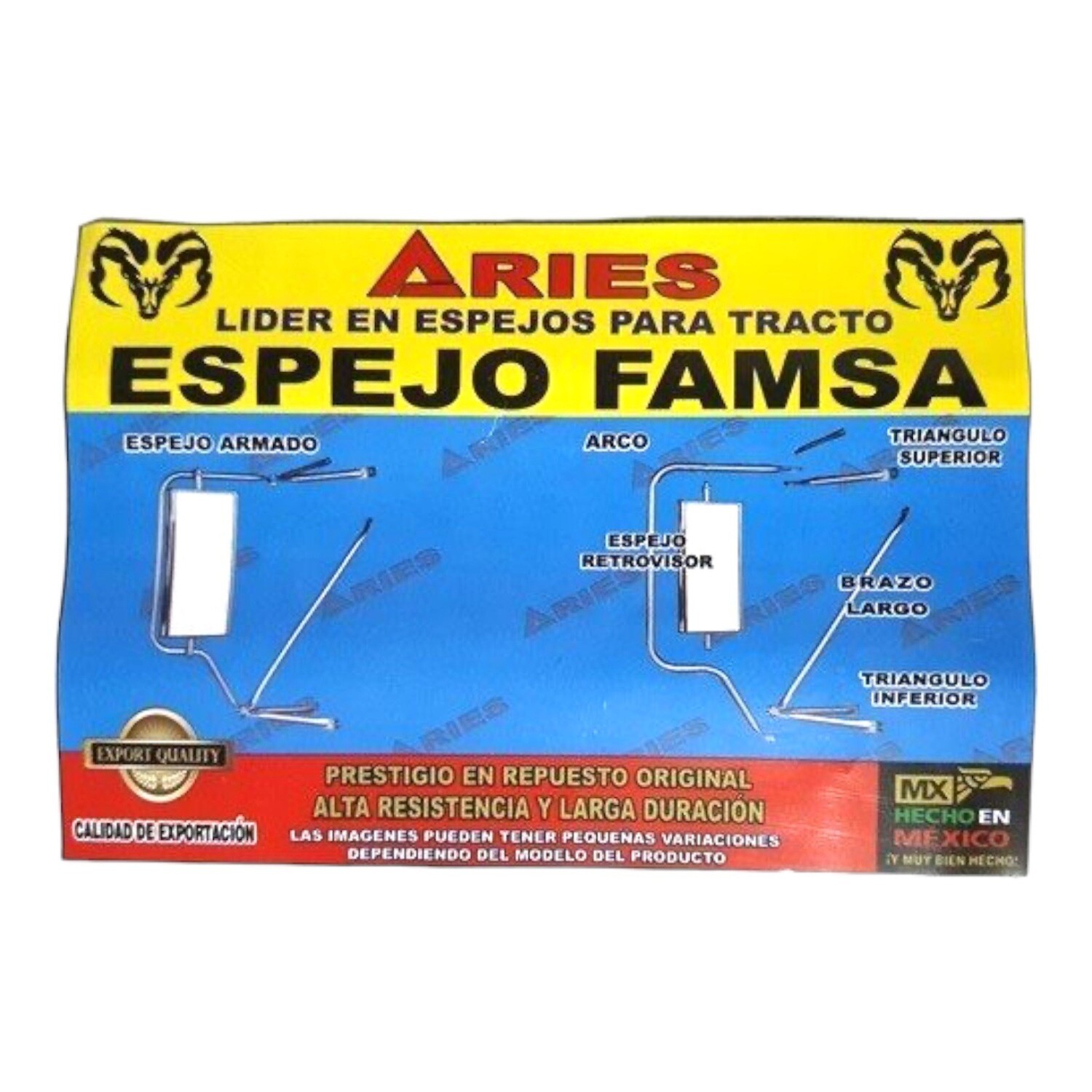 ESPEJO JGO. FAMSA TUBOS ACERO INOX.