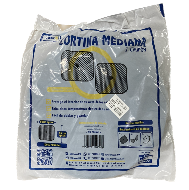 CORTINA MALLA MEDIANA NEGRA