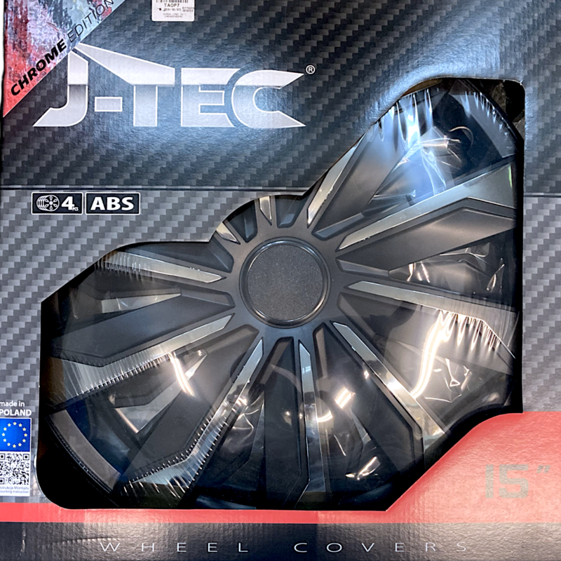 TAPON J-TEC 15&quot; CROMO/NEGRO