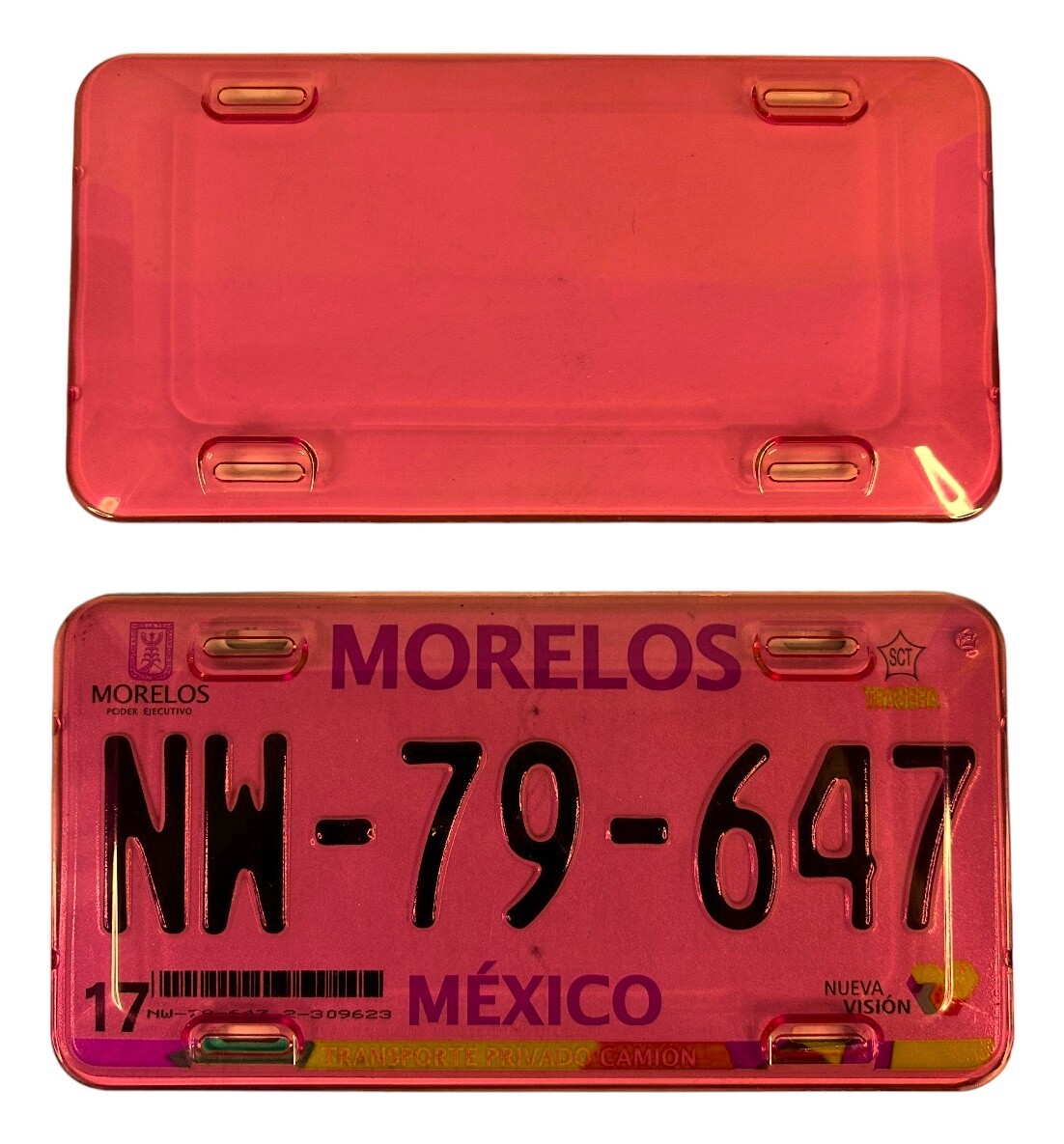 PORTA PLACA ACRILICO COLORES