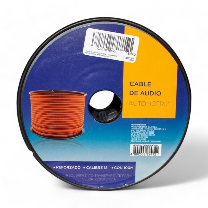 CABLE BOCINAS CAL 18 100m