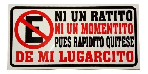 PLACA NO ESTACIONARSE CHICA