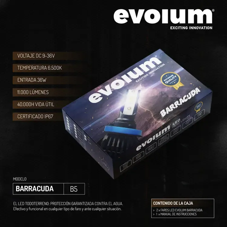 KIT LED 9007 BARRACUDA EVOLUM