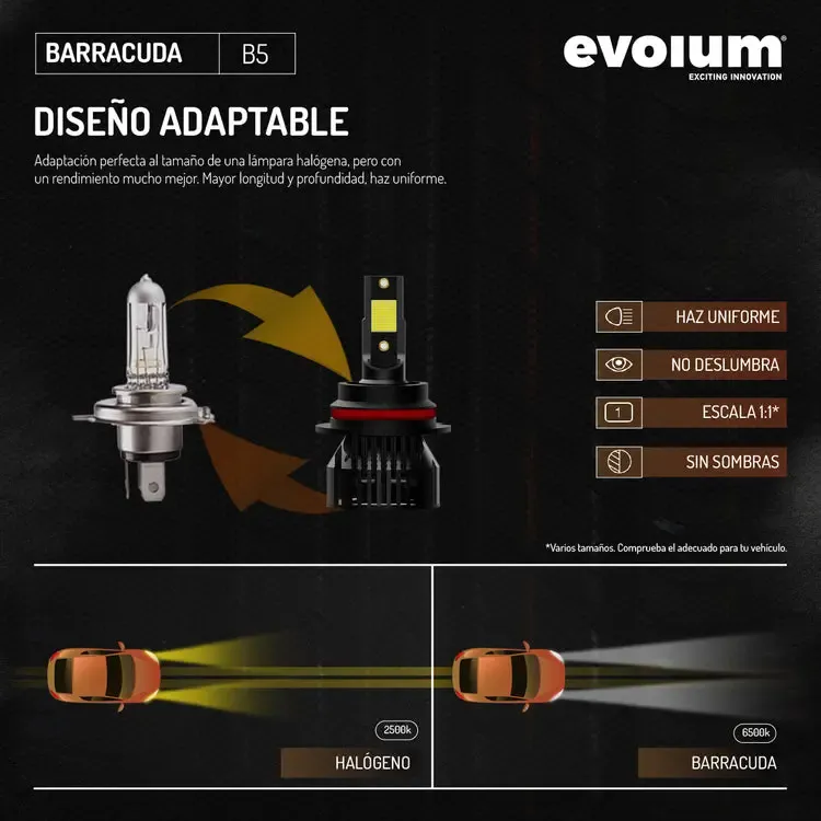 KIT LED 9007 BARRACUDA EVOLUM