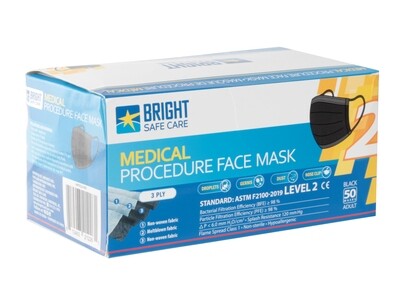 Procedural Masks | Level 2 / Black / Box of 50
