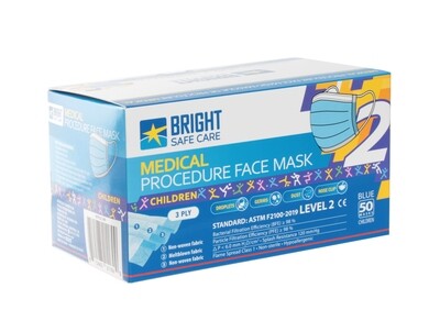 Procedural Masks for Kids  / Level 2 / Blue / Box of 50