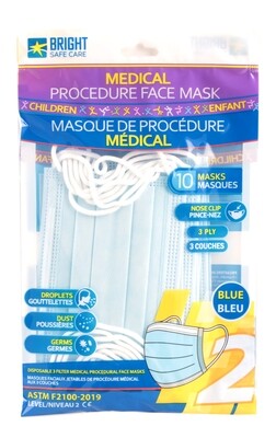 Procedural Masks for Kids / Level 2 / Blue / Pack of 10