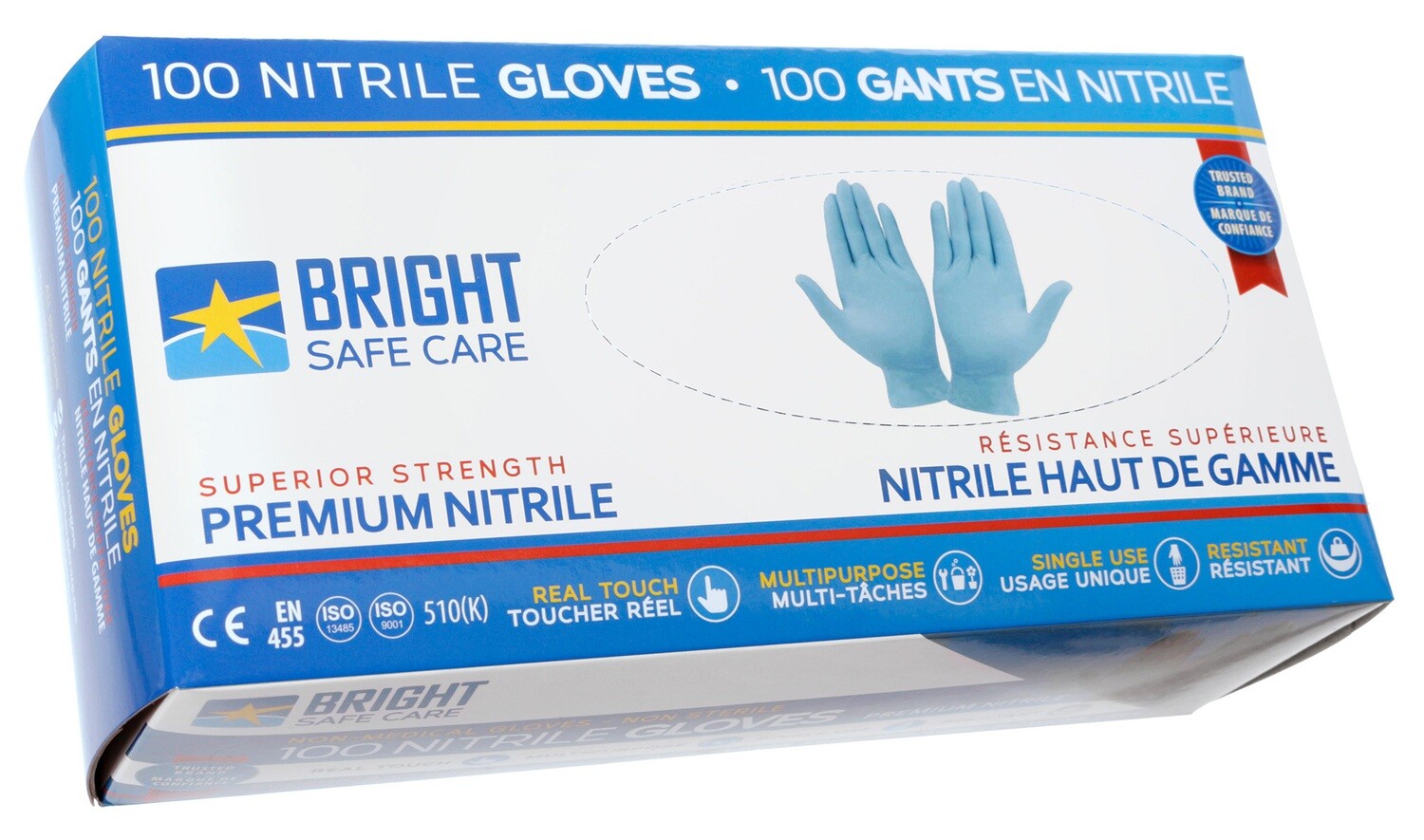 Box of 100 Nitrile Gloves / Size: M / Blue