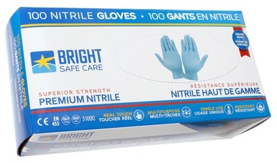 Box of 100 Nitrile Gloves / Size: L / Blue