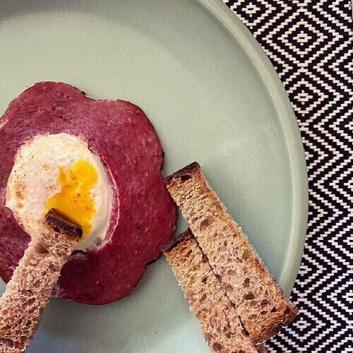 Hot Smoked Wagyu beef Bologna, Smoking Goose (sliced)