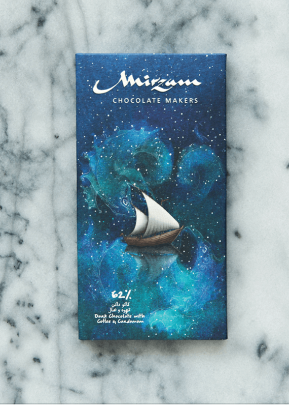 Dark Chocolate Coffee &amp; Cardamom 62%, Mirzam-70g