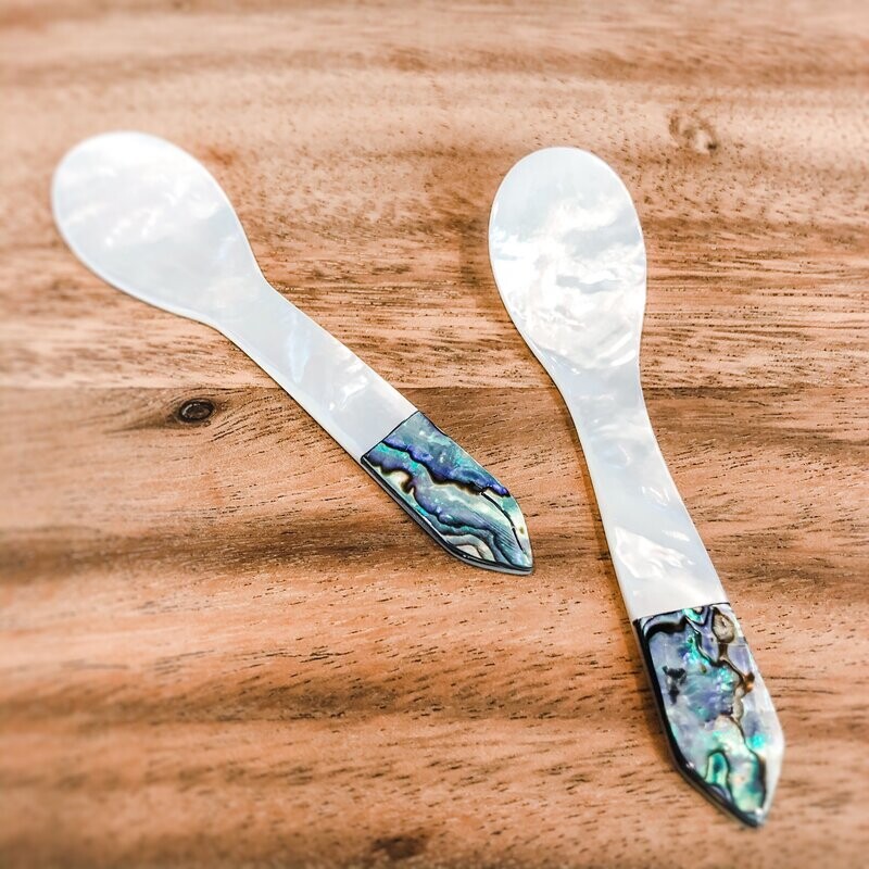 Saltwater Pearl Caviar Spoon with Abalone by Tsar Nicoulai
