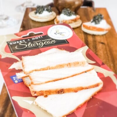 Hot &amp; Sweet Smoked Sturgeon, Tsar Nicoulai-6oz