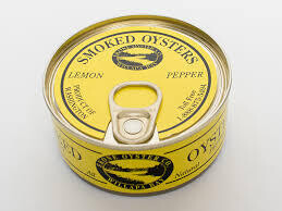 Lemon Pepper Smoked Oysters, Ekone Oyster Co-3oz