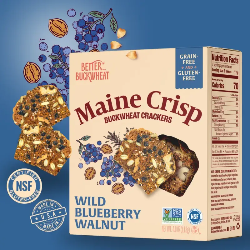 Wild Blueberry Walnut Crisps, Maine Crisp