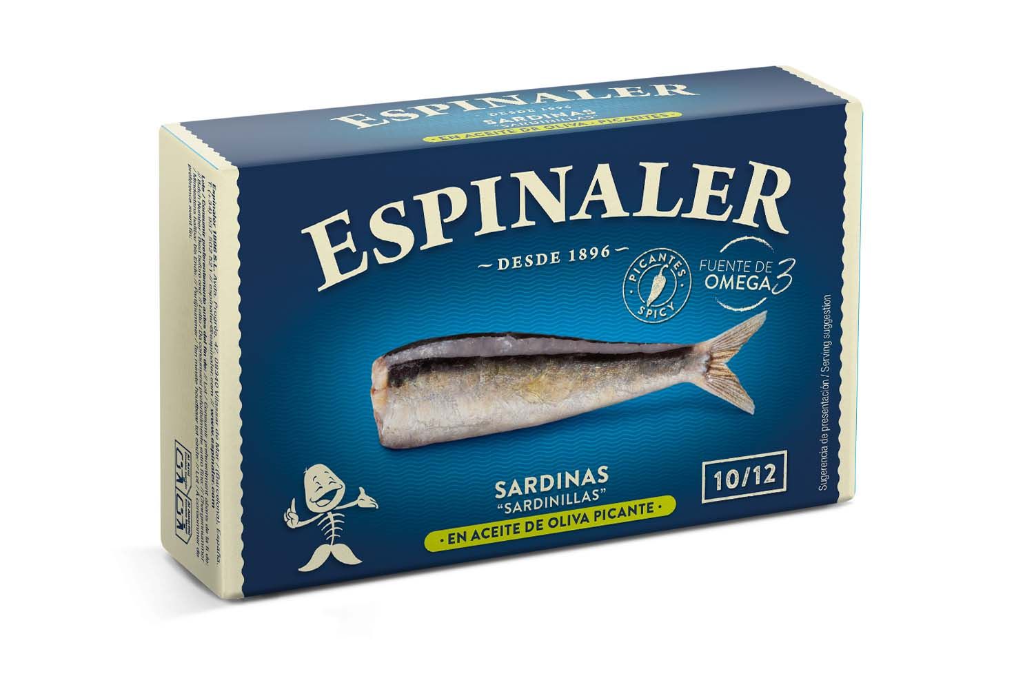 Baby Sardines in Spicy Sauce- 10/12, Espinaler-125g