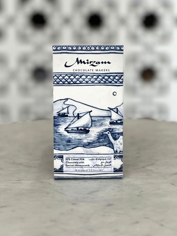 Camel Milk Chocolate 52% w/ Emirati Honeycomb, Mirzam-70g