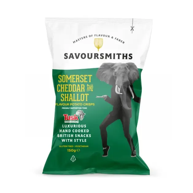 Somerset Cheddar &amp; Shallot Crisps, Savoursmiths-150g