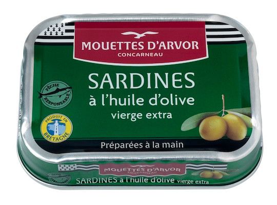 Sardines in EVOO, Les Mouettes d'Arvor -115g