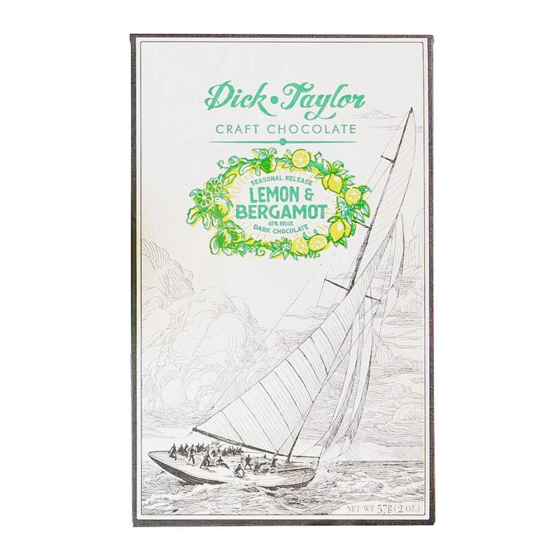 Lemon and Bergamot Dark Chocolate 65%, Dick Taylor -2oz