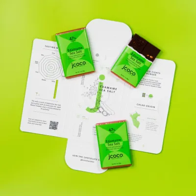 Edamame Sea Salt Milk Chocolate 47% Mini, Jcoco -1oz