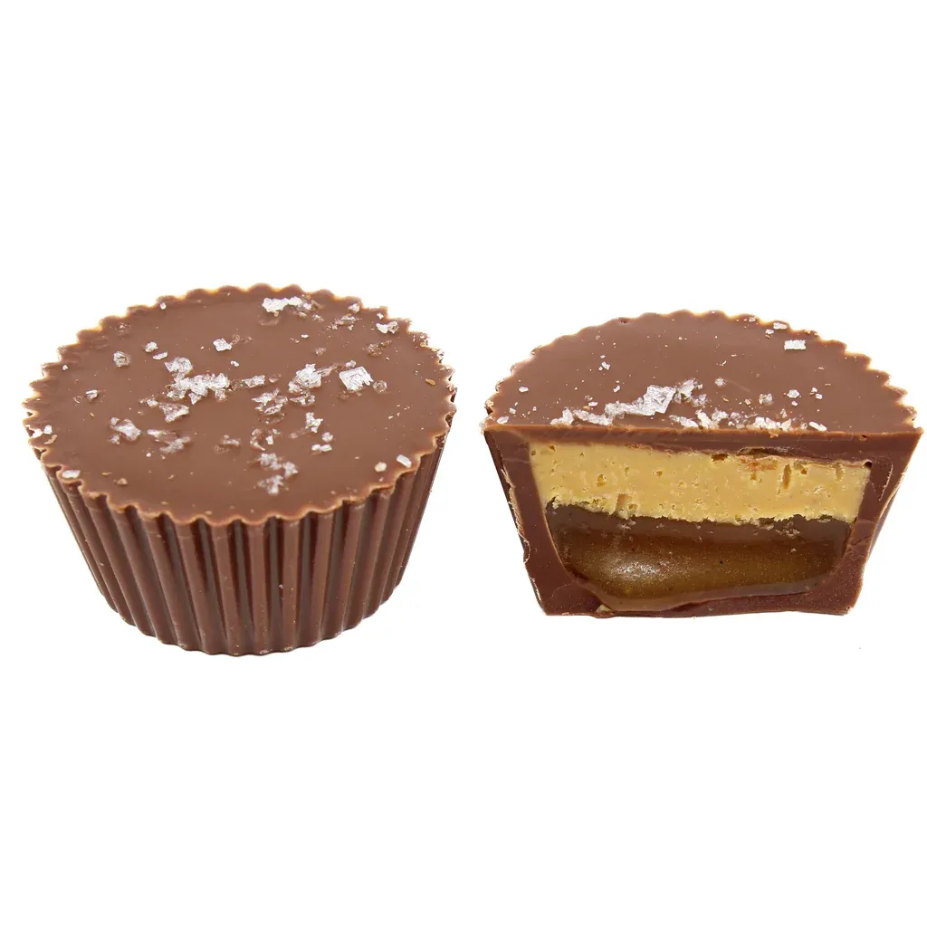 Milk Chocolate Peanut Butter Cups with Caramel and Sea Salt, Fruition -45g
