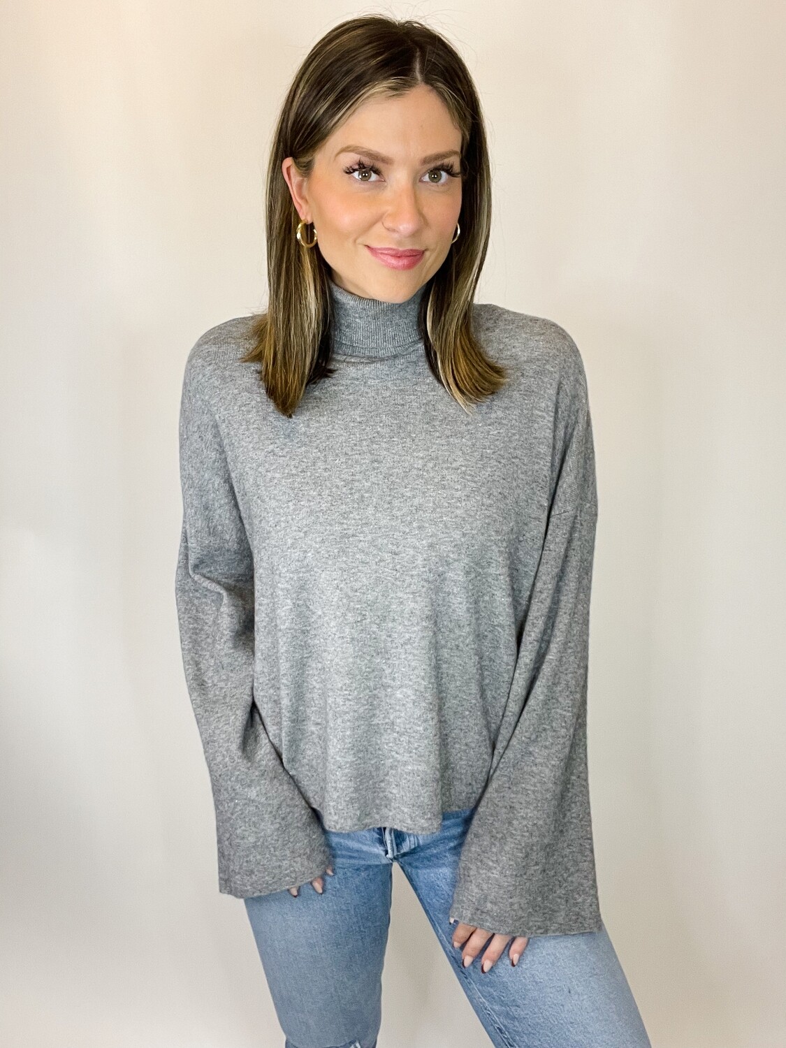 RD Style Grey Turtle Neck Top - M