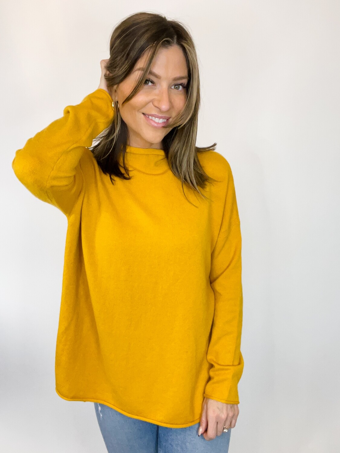 French Connection Calluna Yellow High Neck Sweater - XS