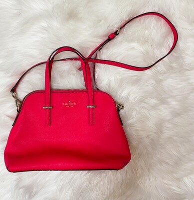 Kate Spade Red Handbag with Removable Crossbody Strap