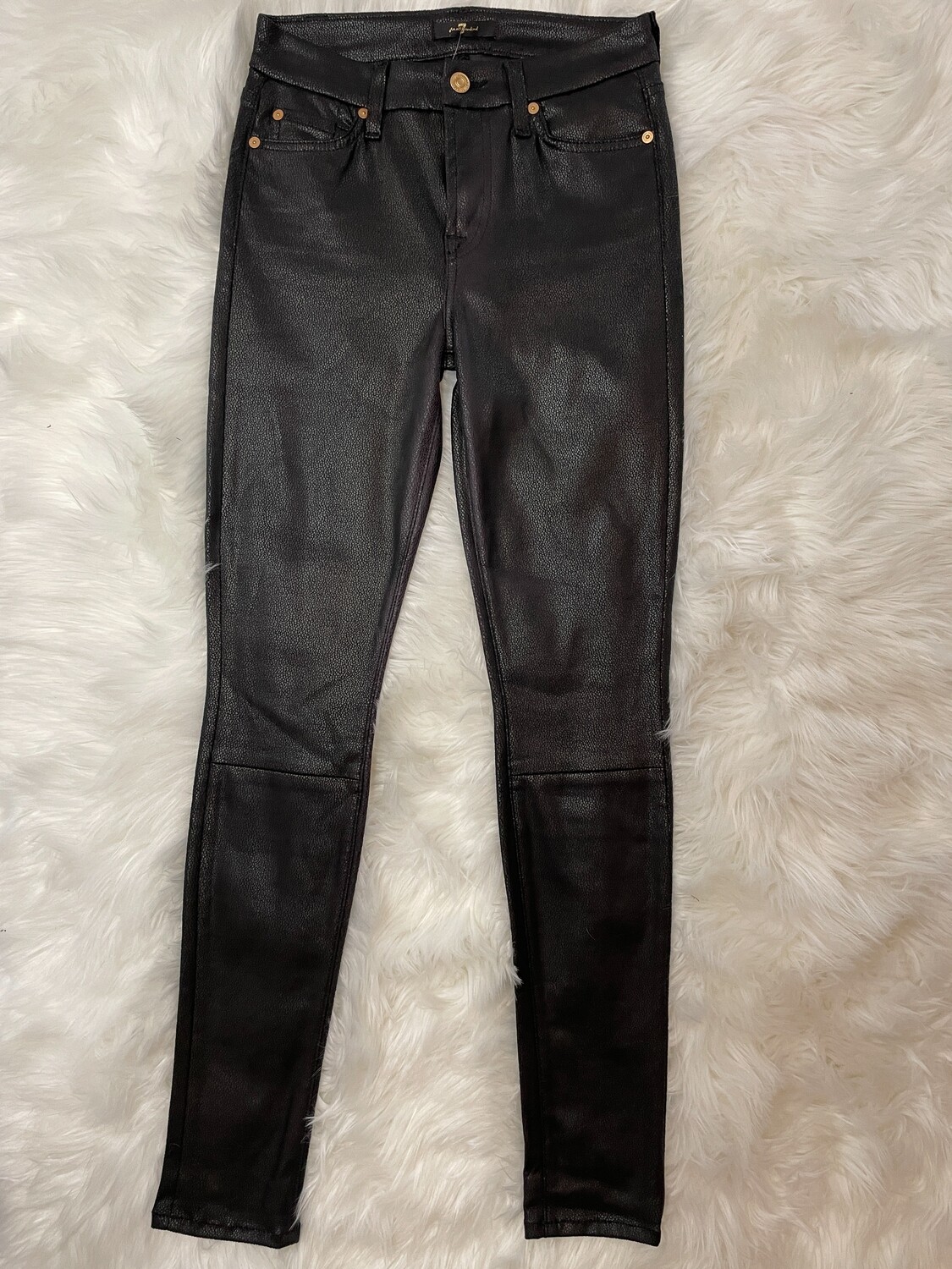 7 For All Mankind Black Faux Leather Pants - Size 26