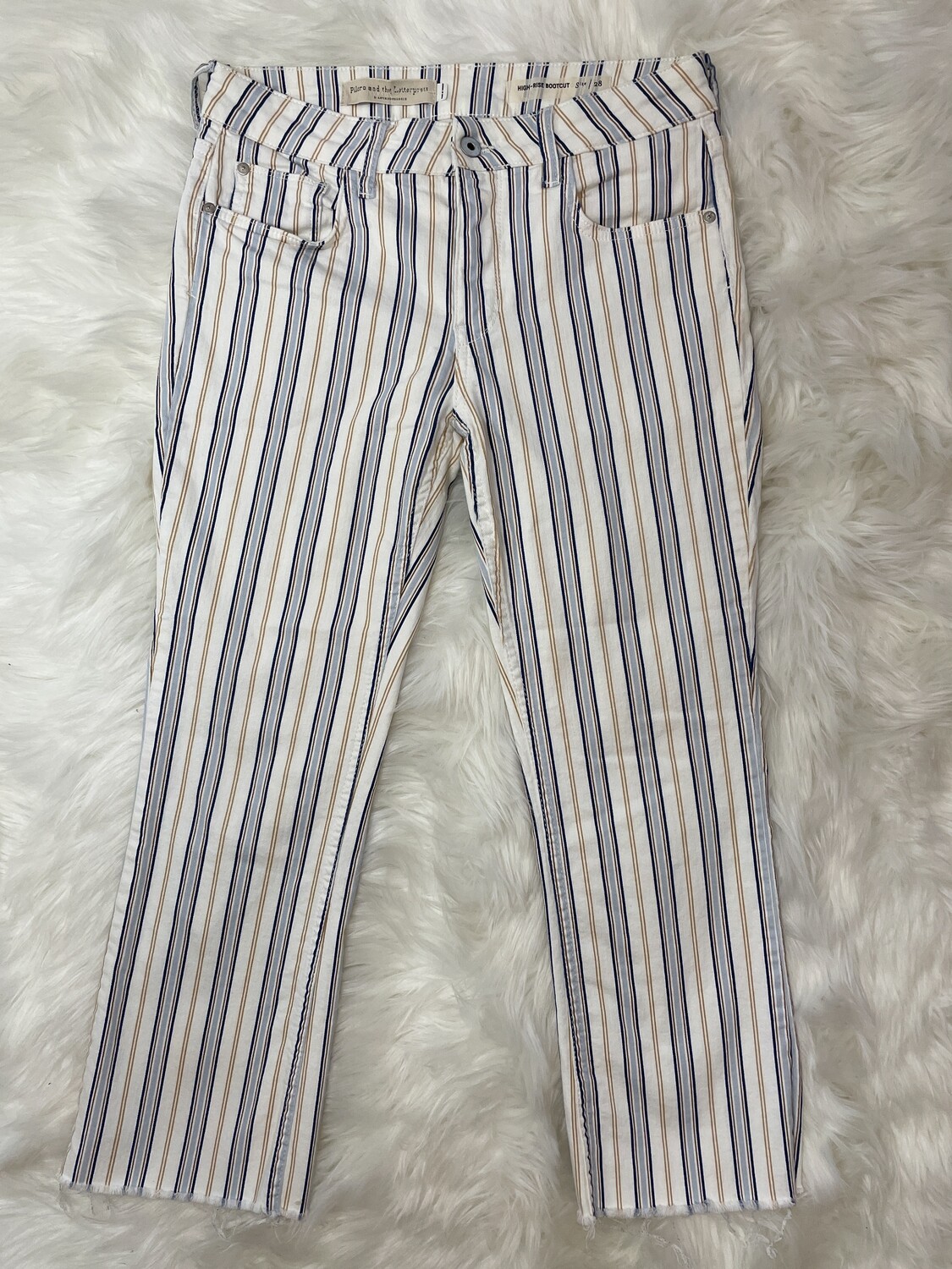 Pilcro and the Letterpress Striped High Rise Pants - Size 28