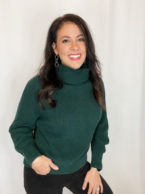 Cabi Green Turtleneck Sweater - XS
