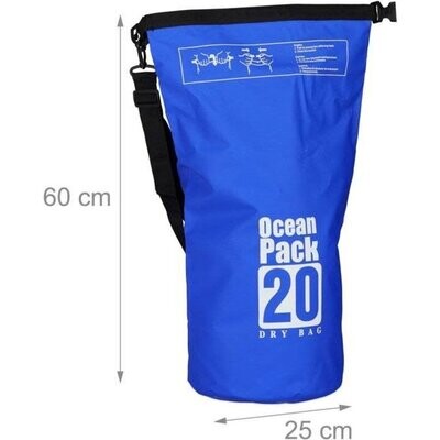 Wasserdichter OCEAN PACK 20 Liter - PVC - BLAU