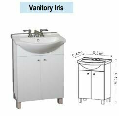 Vanitory con bacha de loza iris
