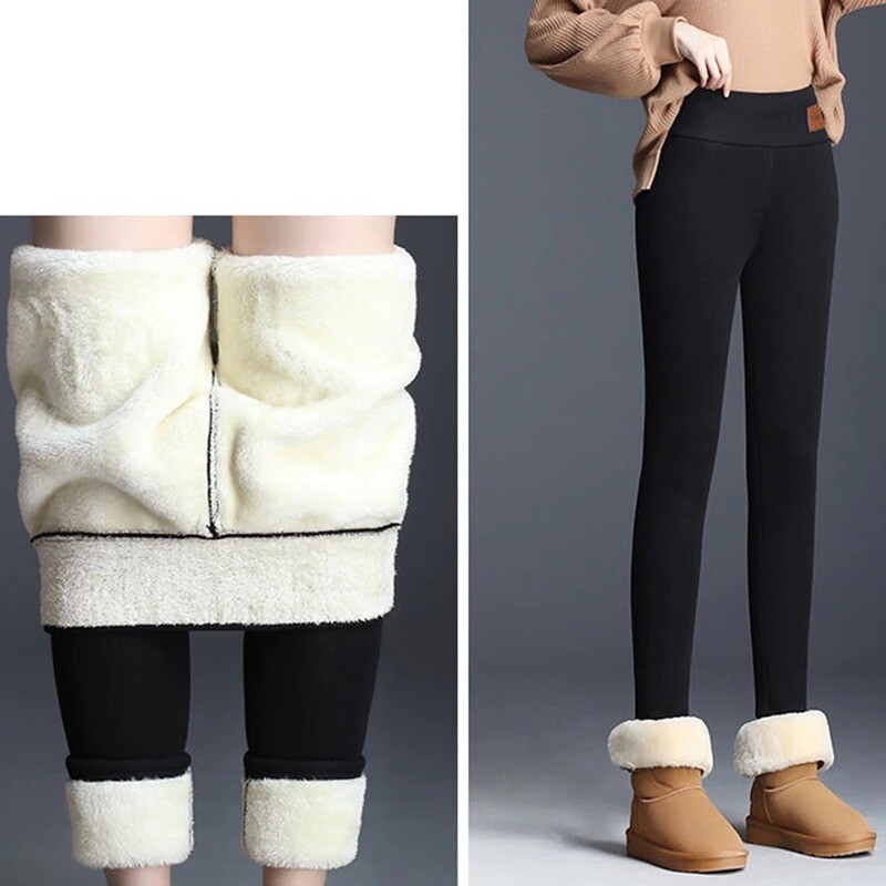 Women&#39;s Winter Warm Leggings Super-thick High Stretch Lamb Cashmere Leggins High Waist Skinny Trousers