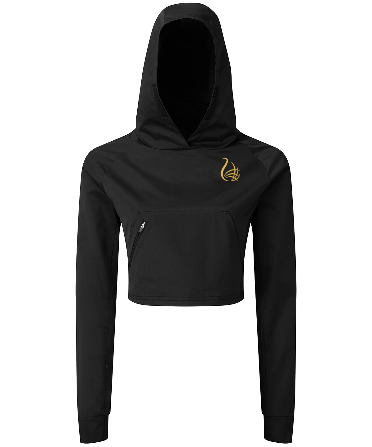 Women's cropped hooded long sleeve t-shirt