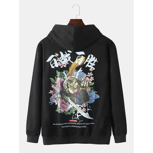 VICTORY- Samurai Anime Back Print Hoodie