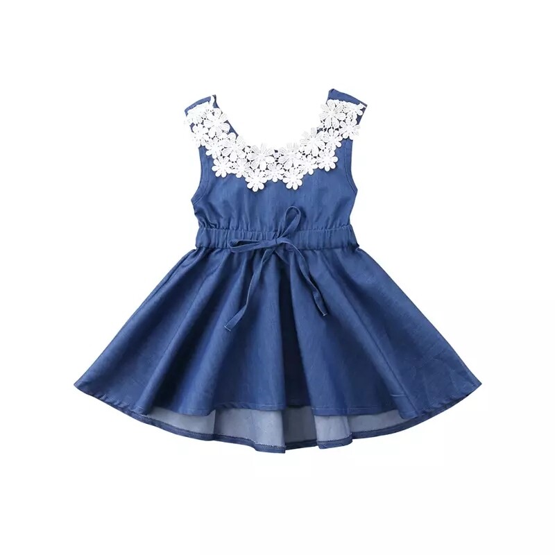 Girls Summer Denim Dress
