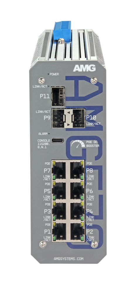 AMG570-8GAT-3S-P90-LV Administrert PoE Switch - LV Booster