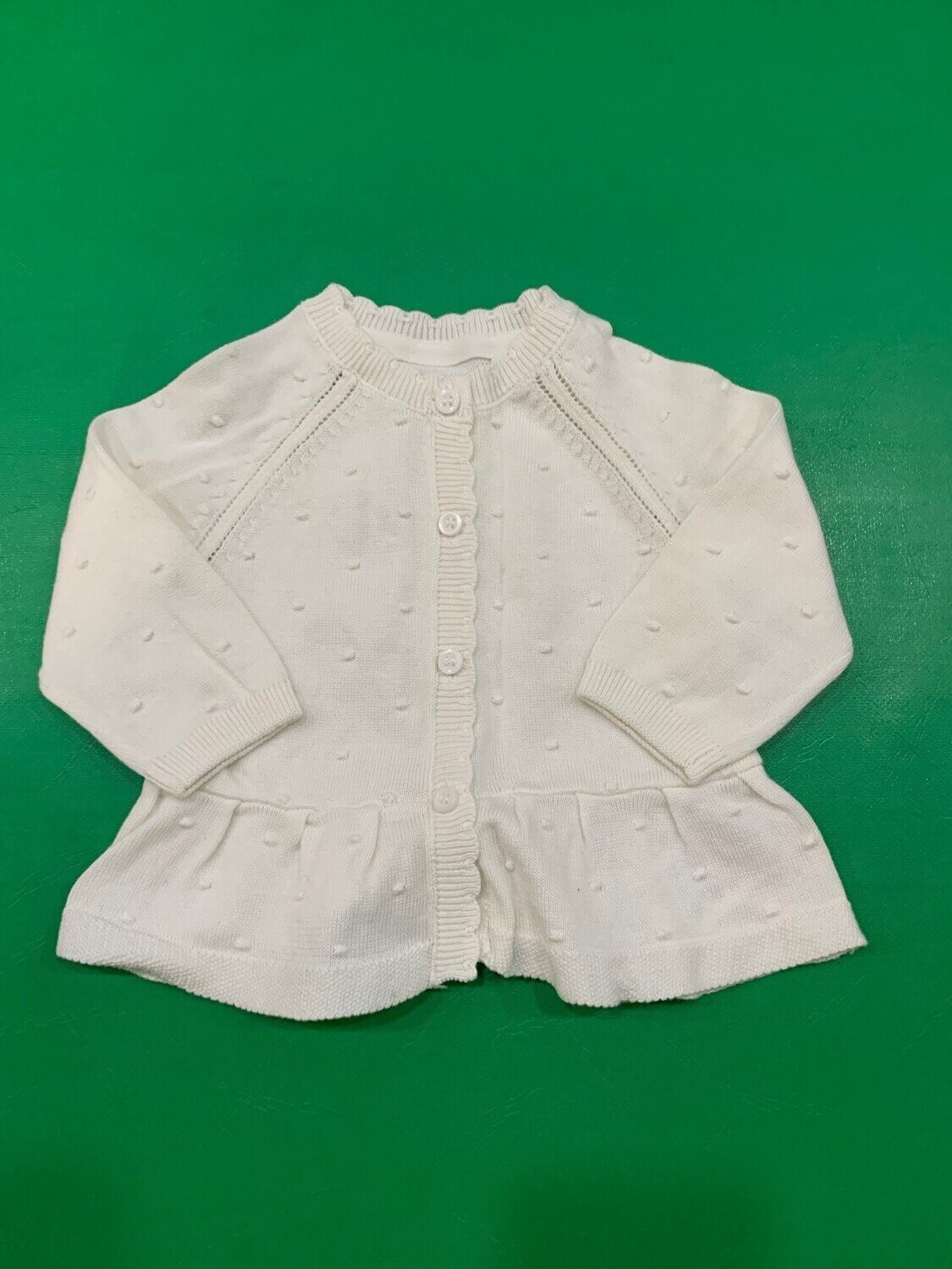 Pre-loved baby girl White Cardigan 1 - 3 months